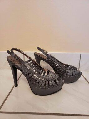Slate Grey Metallic Heels